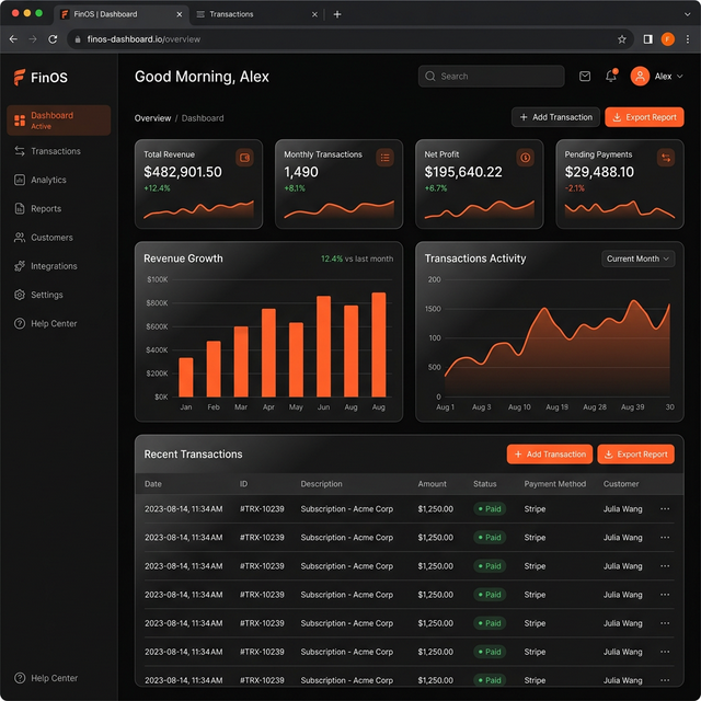 FinTrack Pro — SaaS Financial Dashboard